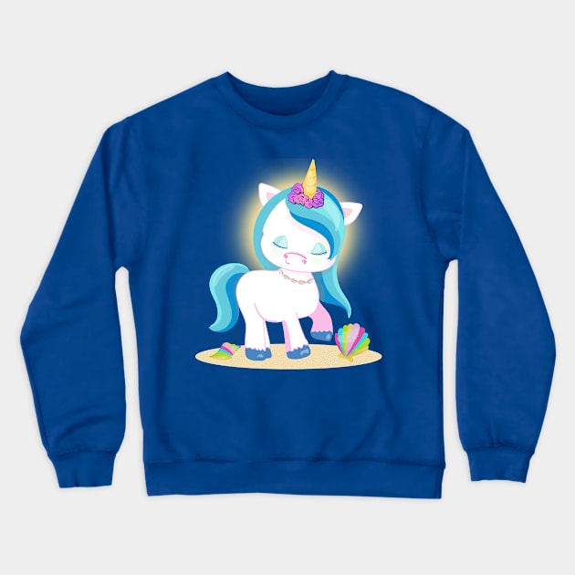 VSCO Unicorn on the Beach Crewneck Sweatshirt by CeeGunn